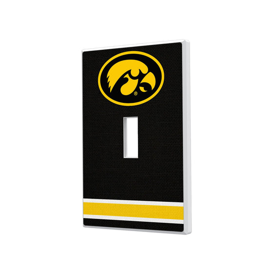 Iowa Hawkeyes Stripe Hidden-Screw Light Switch Plate-0