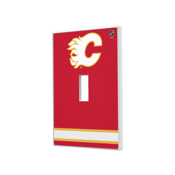 Calgary Flames Stripe Hidden-Screw Light Switch Plate-0