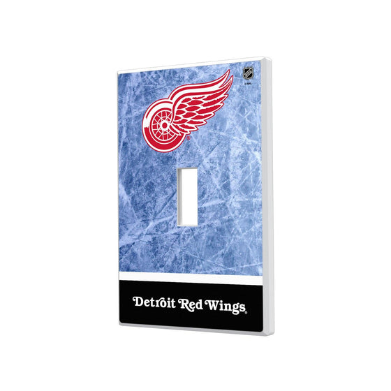 Detroit Red Wings Ice Wordmark Hidden-Screw Light Switch Plate-0