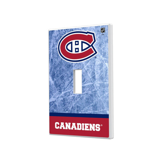 Montreal Canadiens Ice Wordmark Hidden-Screw Light Switch Plate-0