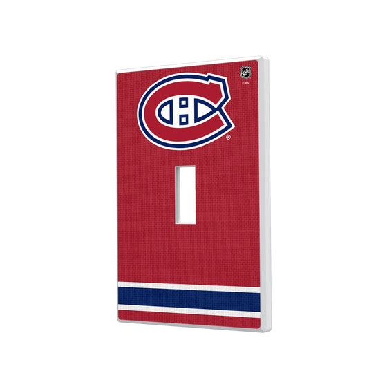 Montreal Canadiens Stripe Hidden-Screw Light Switch Plate-0