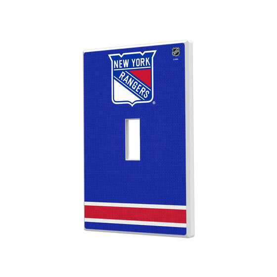 New York Rangers Stripe Hidden-Screw Light Switch Plate-0