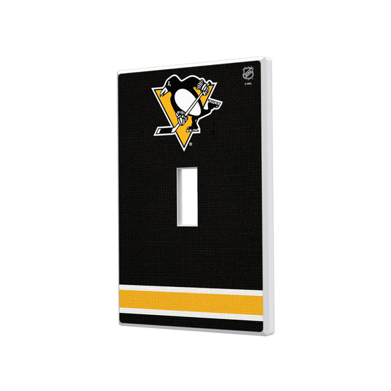 Pittsburgh Penguins Stripe Hidden-Screw Light Switch Plate-0
