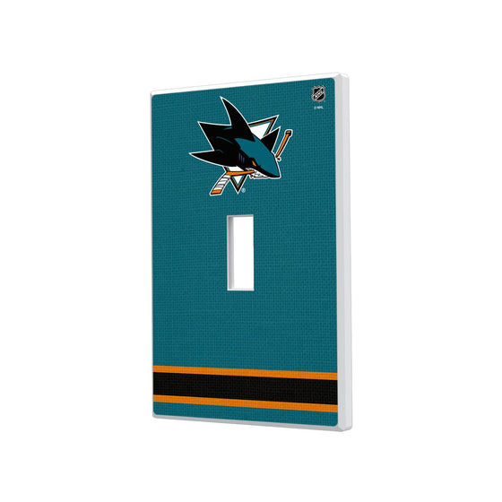 San Jose Sharks Stripe Hidden-Screw Light Switch Plate-0