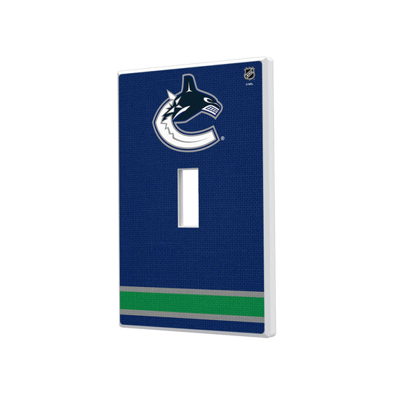 Vancouver Canucks Stripe Hidden-Screw Light Switch Plate-0