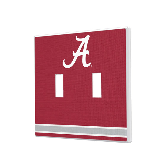 Alabama Crimson Tide Stripe Hidden-Screw Light Switch Plate-2