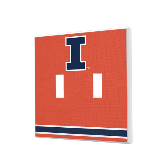 Illinois Fighting Illini Stripe Hidden-Screw Light Switch Plate-2