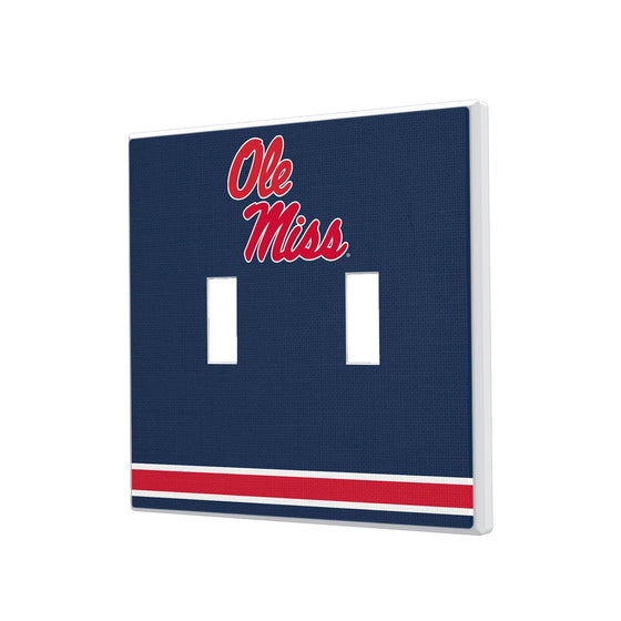 Mississippi Ole Miss Rebels Stripe Hidden-Screw Light Switch Plate-2