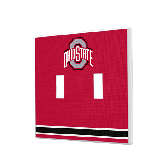 Ohio State Buckeyes Stripe Hidden-Screw Light Switch Plate-2