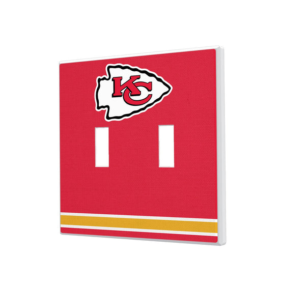 Kansas City Chiefs Stripe Hidden-Screw Light Switch Plate - 757 Sports Collectibles