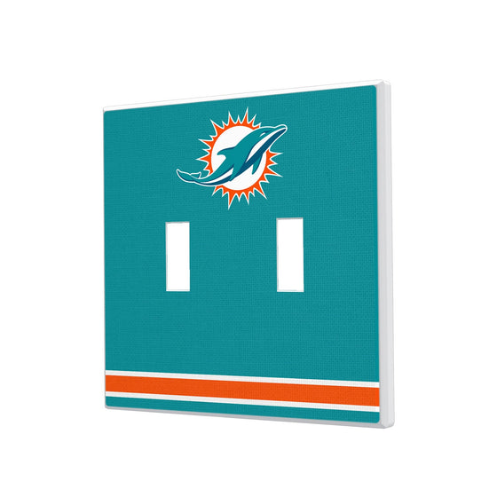 Miami Dolphins Stripe Hidden-Screw Light Switch Plate - 757 Sports Collectibles