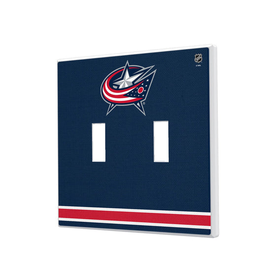 Columbus Blue Jackets Stripe Hidden-Screw Light Switch Plate-2