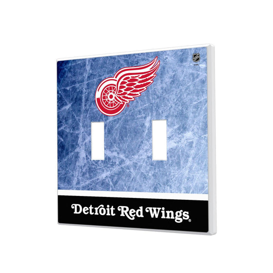 Detroit Red Wings Ice Wordmark Hidden-Screw Light Switch Plate-2