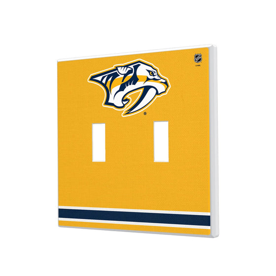 Nashville Predators Stripe Hidden-Screw Light Switch Plate-2