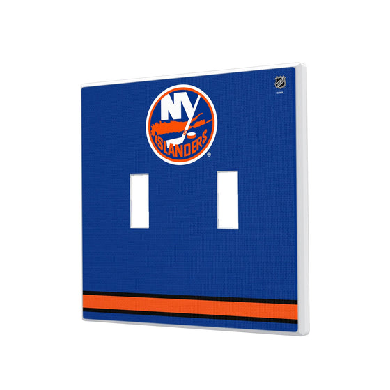 New York Islanders Stripe Hidden-Screw Light Switch Plate-2