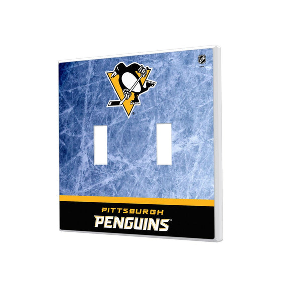 Pittsburgh Penguins Ice Wordmark Hidden-Screw Light Switch Plate-2