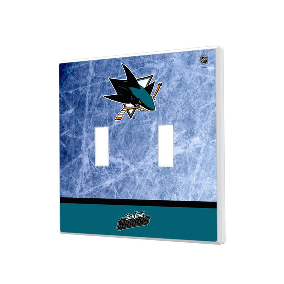 San Jose Sharks Ice Wordmark Hidden-Screw Light Switch Plate-2