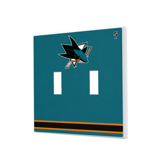 San Jose Sharks Stripe Hidden-Screw Light Switch Plate-2