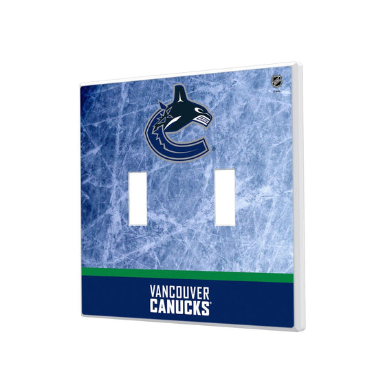 Vancouver Canucks Ice Wordmark Hidden-Screw Light Switch Plate-2