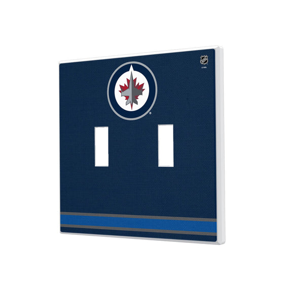 Winnipeg Jets Stripe Hidden-Screw Light Switch Plate-2
