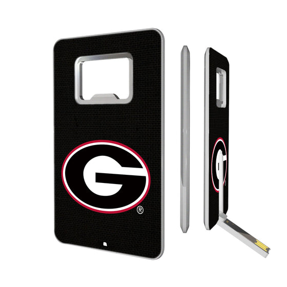 Georgia Bulldogs Solid Credit Card USB Drive with Bottle Opener 16GB-0