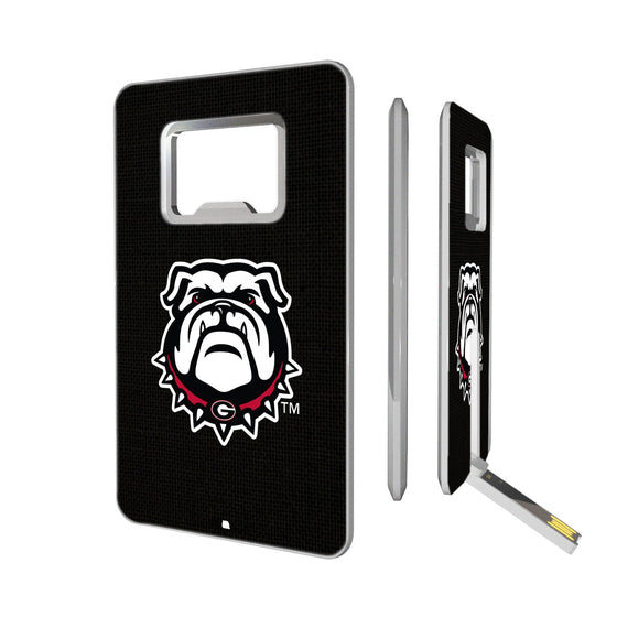 Georgia Bulldogs Solid Credit Card USB Drive with Bottle Opener 16GB-0