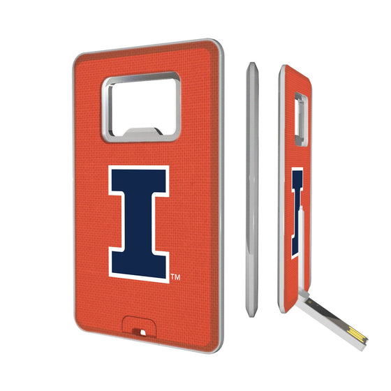 Illinois Fighting Illini Solid Credit Card USB Drive with Bottle Opener 16GB-0