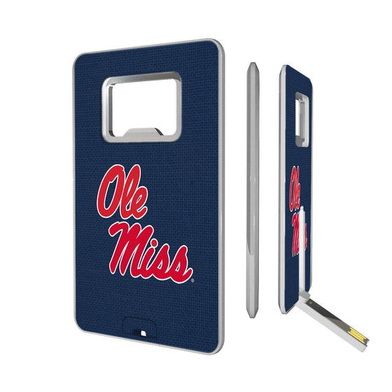 Mississippi Ole Miss Rebels Solid Credit Card USB Drive with Bottle Opener 16GB-0