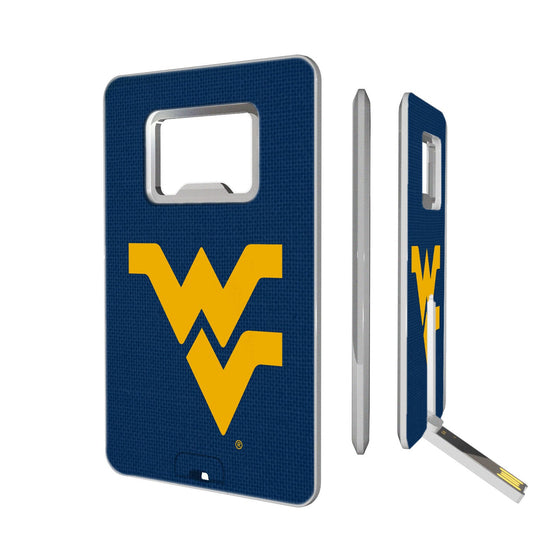 West Virginia Mountaineers Solid Credit Card USB Drive with Bottle Opener 16GB-0