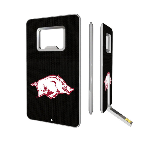 Arkansas Razorbacks Solid Credit Card USB Drive with Bottle Opener 16GB-0