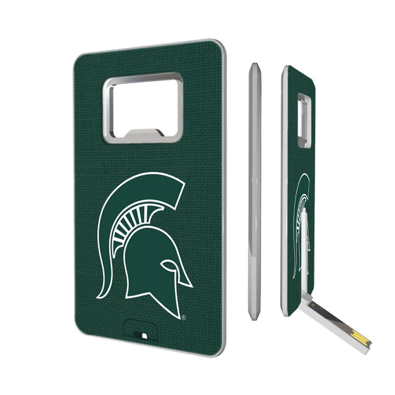 Michigan State Spartans Solid Credit Card USB Drive with Bottle Opener 32GB-0