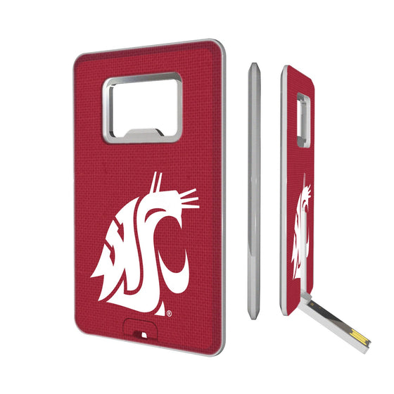 Washington State Cougars Solid Credit Card USB Drive with Bottle Opener 16GB-0