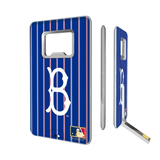 Brooklyn Dodgers 1949-1957 - Cooperstown Collection Pinstripe Credit Card USB Drive with Bottle Opener 16GB - 757 Sports Collectibles