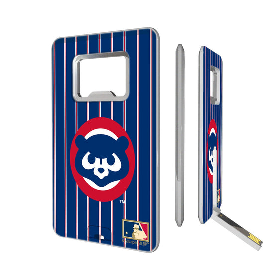 Chicago Cubs Home 1979-1998 - Cooperstown Collection Pinstripe Credit Card USB Drive with Bottle Opener 16GB - 757 Sports Collectibles