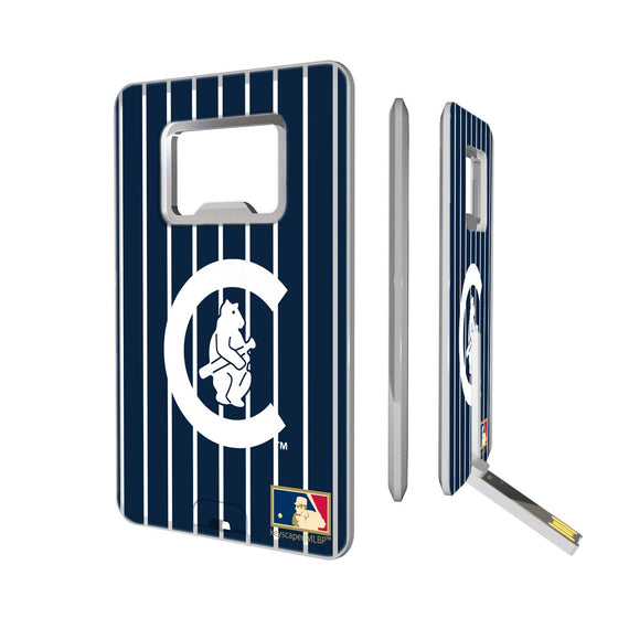 Chicago Cubs Home 1911-1912 - Cooperstown Collection Pinstripe Credit Card USB Drive with Bottle Opener 16GB - 757 Sports Collectibles