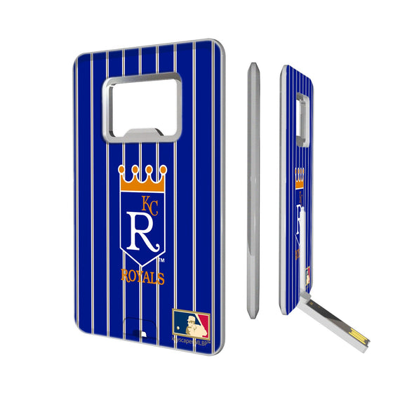 Kansas City Royals 1969-1978 - Cooperstown Collection Pinstripe Credit Card USB Drive with Bottle Opener 16GB - 757 Sports Collectibles