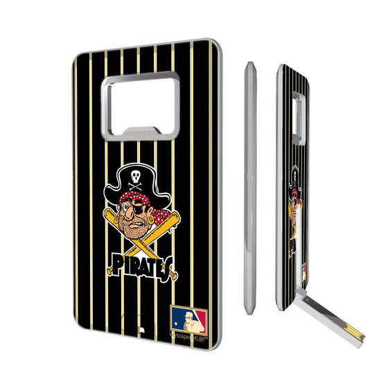 Pittsburgh Pirates 1958-1966 - Cooperstown Collection Pinstripe Credit Card USB Drive with Bottle Opener 16GB - 757 Sports Collectibles