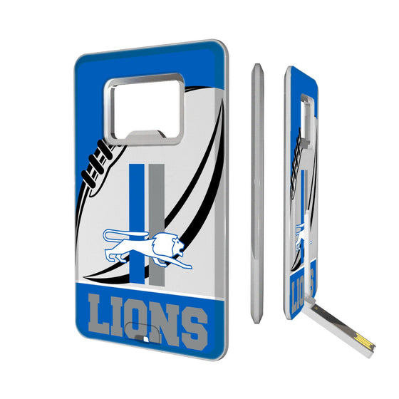 Detroit Lions Retro Passtime Credit Card USB Drive with Bottle Opener 32GB - 757 Sports Collectibles