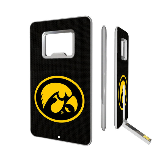 Iowa Hawkeyes Solid Credit Card USB Drive with Bottle Opener 16GB-0