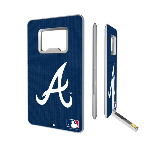 Atlanta Braves Braves Solid Credit Card USB Drive with Bottle Opener 16GB - 757 Sports Collectibles