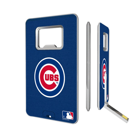 Chicago Cubs Cubs Solid Credit Card USB Drive with Bottle Opener 16GB - 757 Sports Collectibles