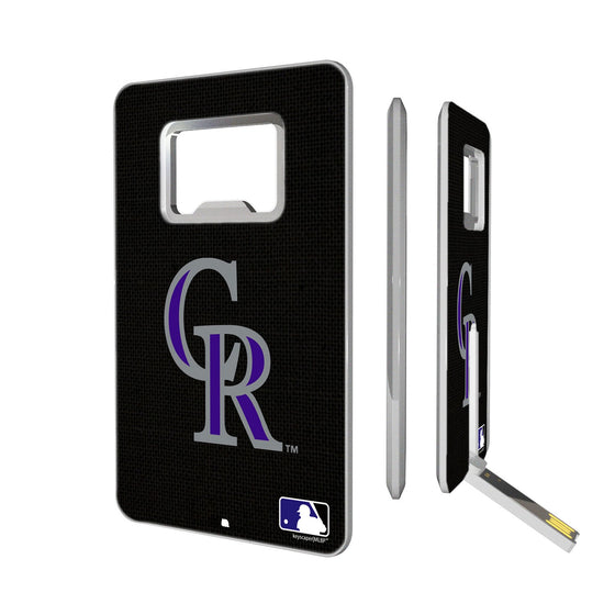 Colorado Rockies Rockies Solid Credit Card USB Drive with Bottle Opener 16GB - 757 Sports Collectibles