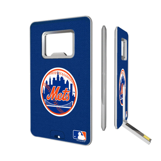 New York Mets Mets Solid Credit Card USB Drive with Bottle Opener 16GB - 757 Sports Collectibles