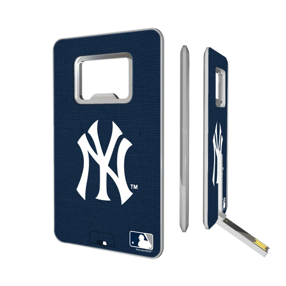 New York Yankees Yankees Solid Credit Card USB Drive with Bottle Opener 16GB - 757 Sports Collectibles