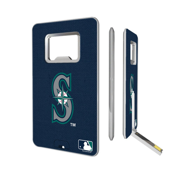 Seattle Mariners Mariners Solid Credit Card USB Drive with Bottle Opener 16GB - 757 Sports Collectibles