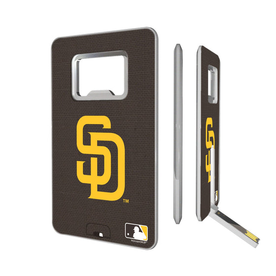 San Diego Padres Solid Credit Card USB Drive with Bottle Opener 16GB - 757 Sports Collectibles