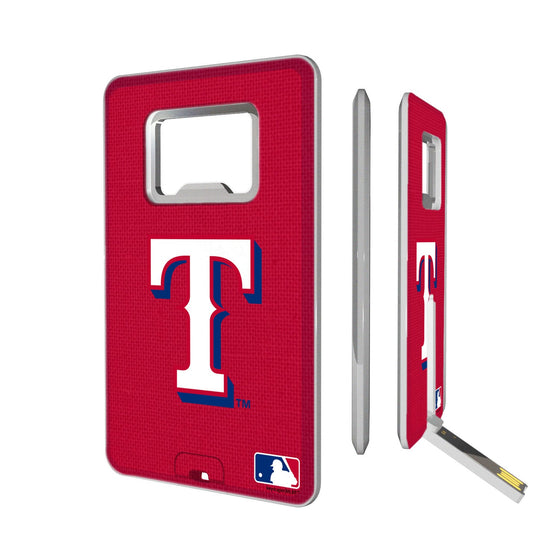 Texas Rangers Solid Credit Card USB Drive with Bottle Opener 32GB - 757 Sports Collectibles