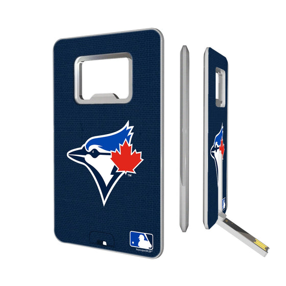 Toronto Blue Jays Solid Credit Card USB Drive with Bottle Opener 16GB - 757 Sports Collectibles