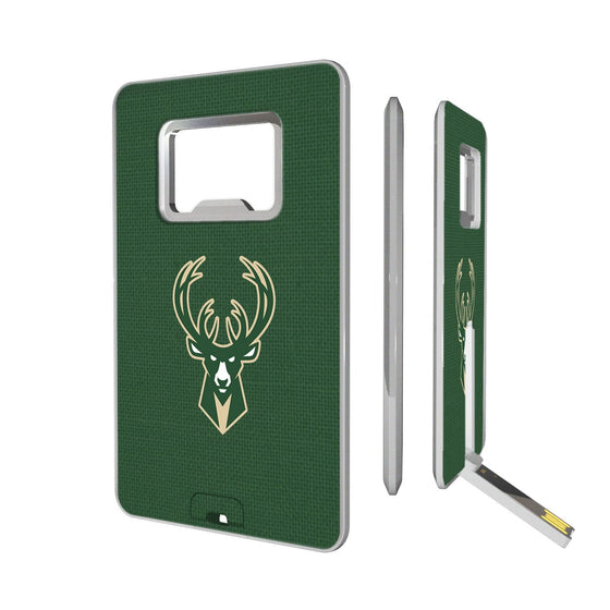 Milwaukee Bucks Solid Credit Card USB Drive with Bottle Opener 32GB-0