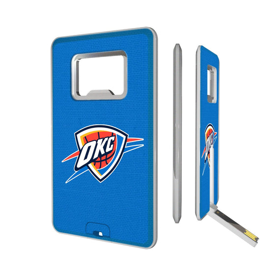 Oklahoma City Thunder Solid Credit Card USB Drive with Bottle Opener 32GB-0